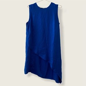 Chico’s Blue Sleeveless Asymmetrical Blouse